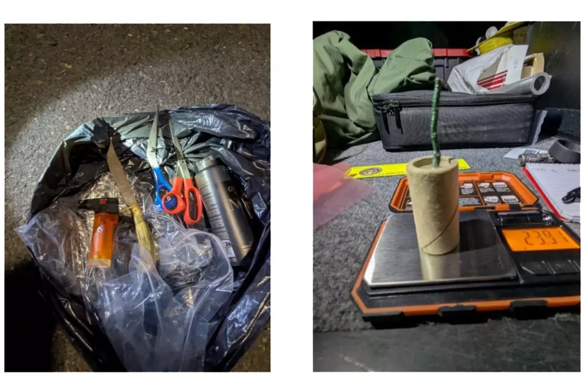 Blades & Explosives Seized From Indicted Passenger