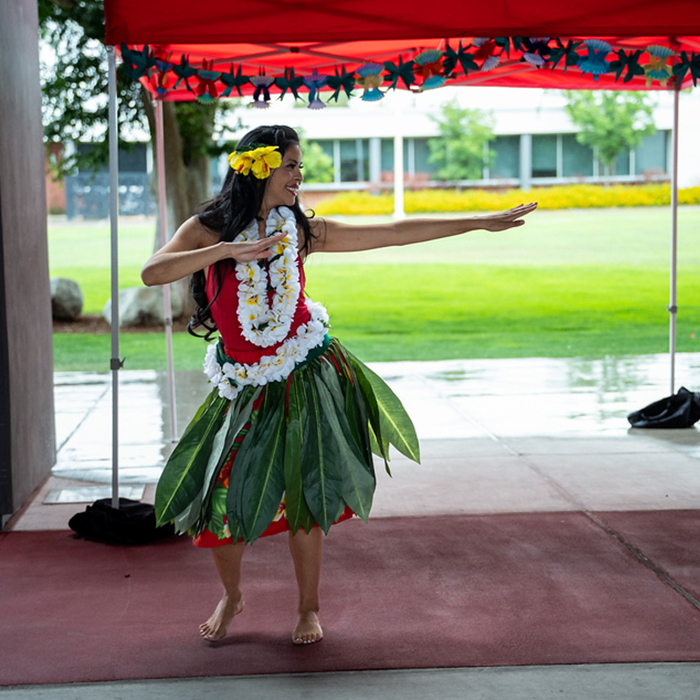 female dancing during performance at the event