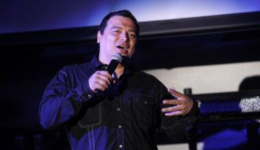 Comedian Carlos Mencia performs during the Tr3s: MTV, Musica y Mas Upfront on Wednesday, May 19, 2010 in New York. (Jason DeCrow/AP Images for Tr3s: MTV, Musica y Mas)