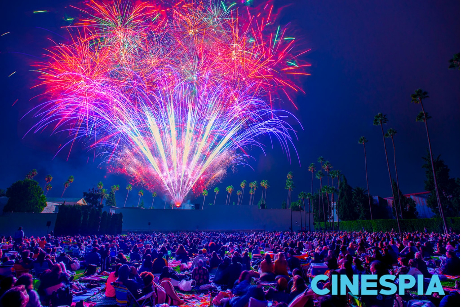 Fireworks over a screening of 