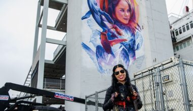 The story and artist behind an enormous new mural next to the Queen Mary • Eat. See. Do.