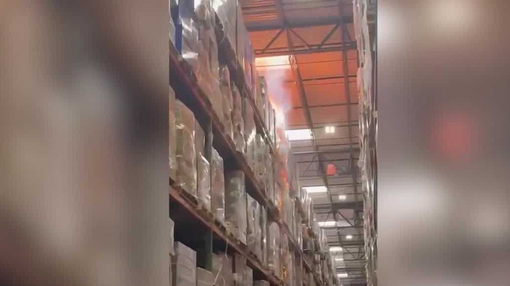Video inside Tracy warehouse shows fire's early moments