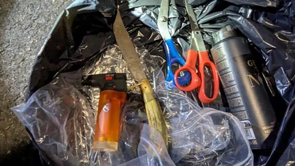 Officials allege the 49-year-old tried to bring bladed weapons and a lighter through TSA security on May 30. - U.S. Department of Justice/X