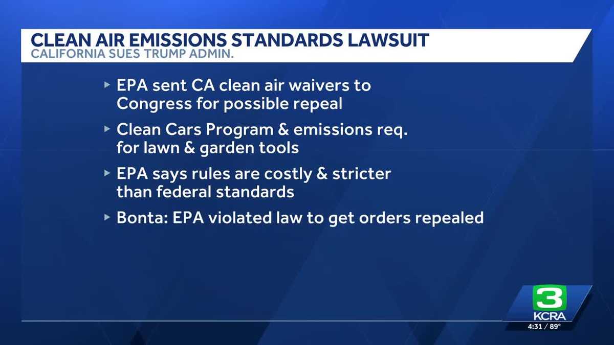 CA sues Trump for sending clean air waivers to Congress