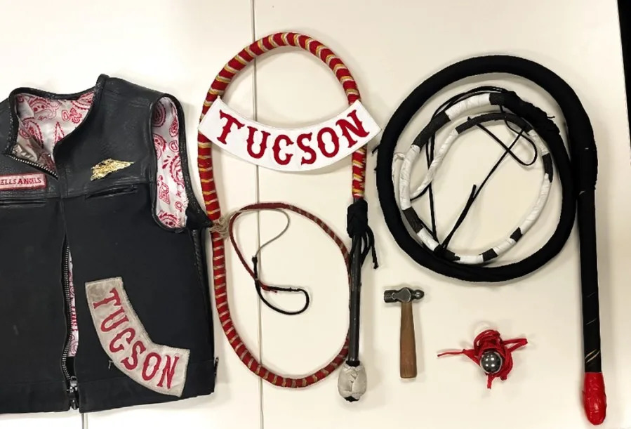 Weapons seized during an annual Hells Angels ride in San Diego (San Diego Police Department).
