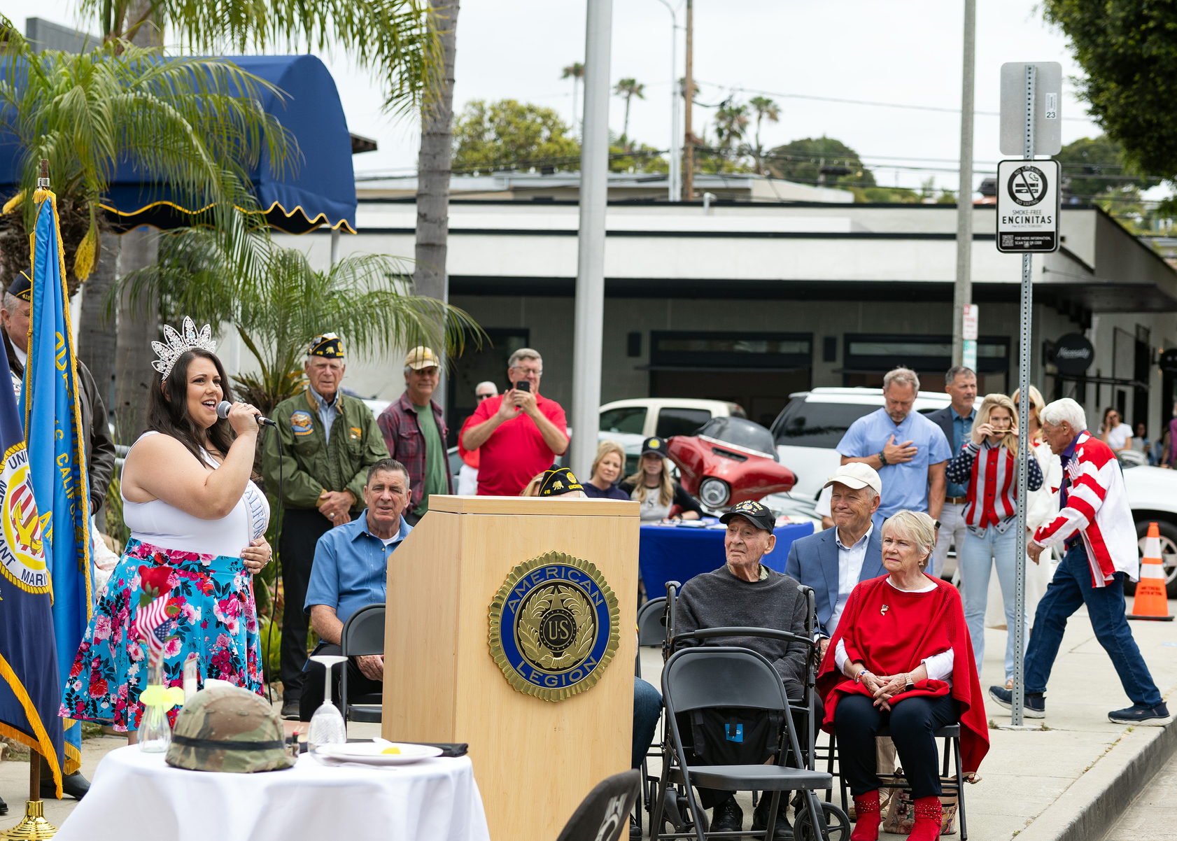 Caitlyn Farlow sings “God Bless America” (Jon Clark)
