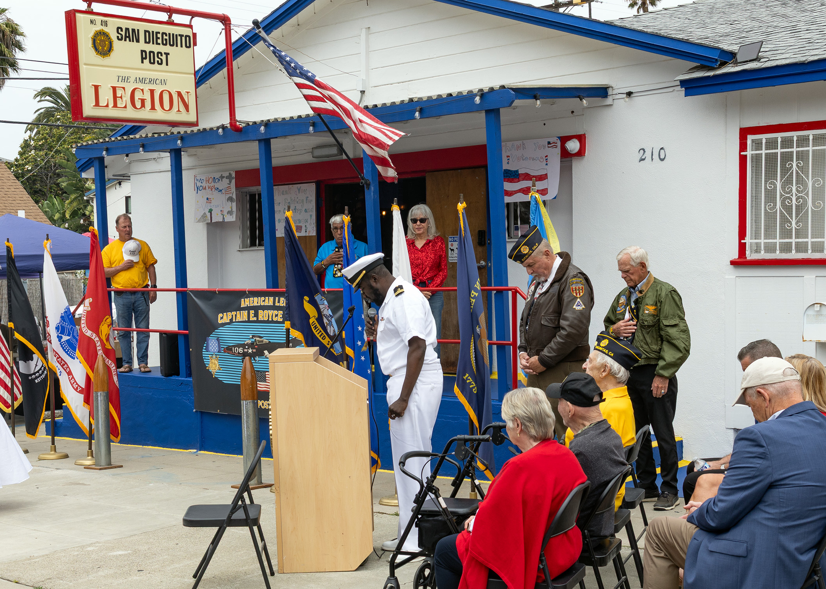 Navy Chaplain Lt. Kassim Balla gives the benediction (Jon Clark)
