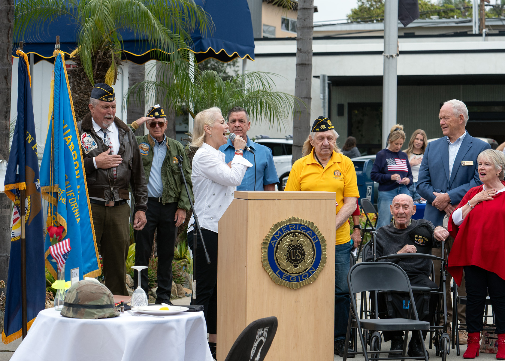 Eve Selis sings “The National Anthem” (Jon Clark)