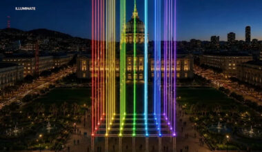'7x7' laser art exhibit debuts in San Francisco's Civic Center Plaza this weekend