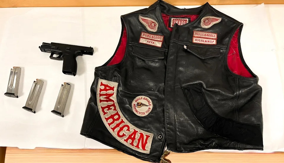 Weapons seized during an annual Hells Angels ride in San Diego (San Diego Police Department).