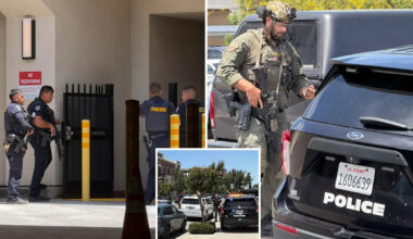 Bakersfield bank robber with bombs strapped to his body holds hostages as cops swarm