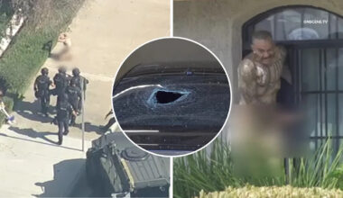 Naked man accused of breaking car windows taken into custody after standoff in Anaheim