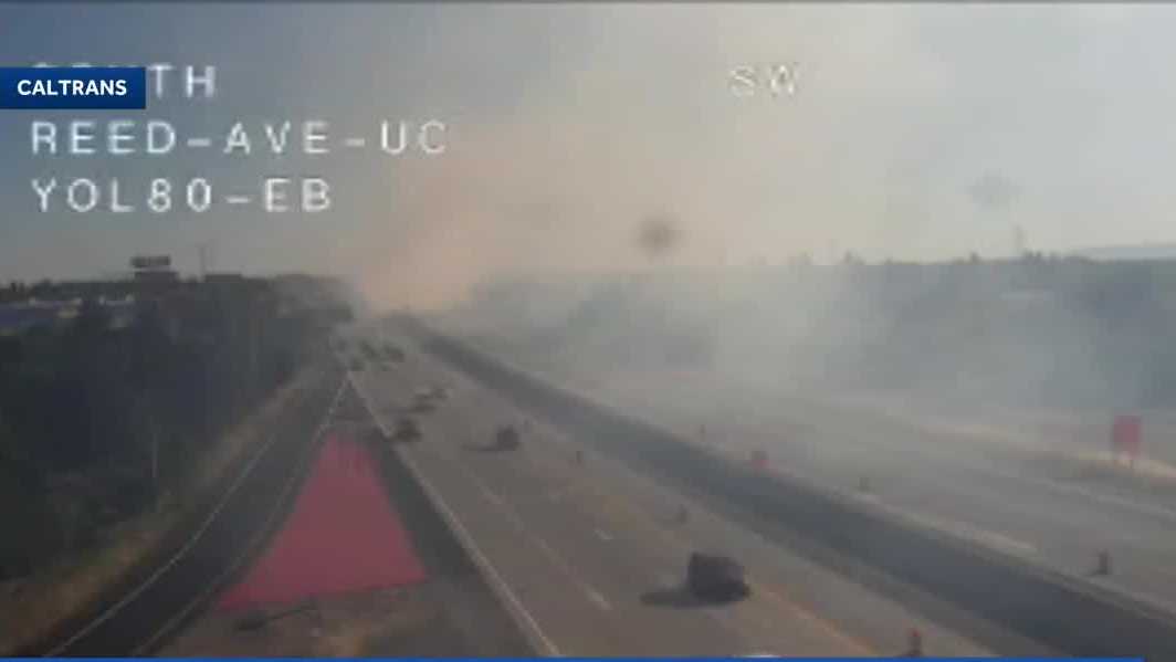 Vegetation fire prompts closure on I-80 in West Sacramento