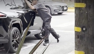 Angry man seen dangling off the side of car in San Francisco road rage incident: ‘He’s running him over’