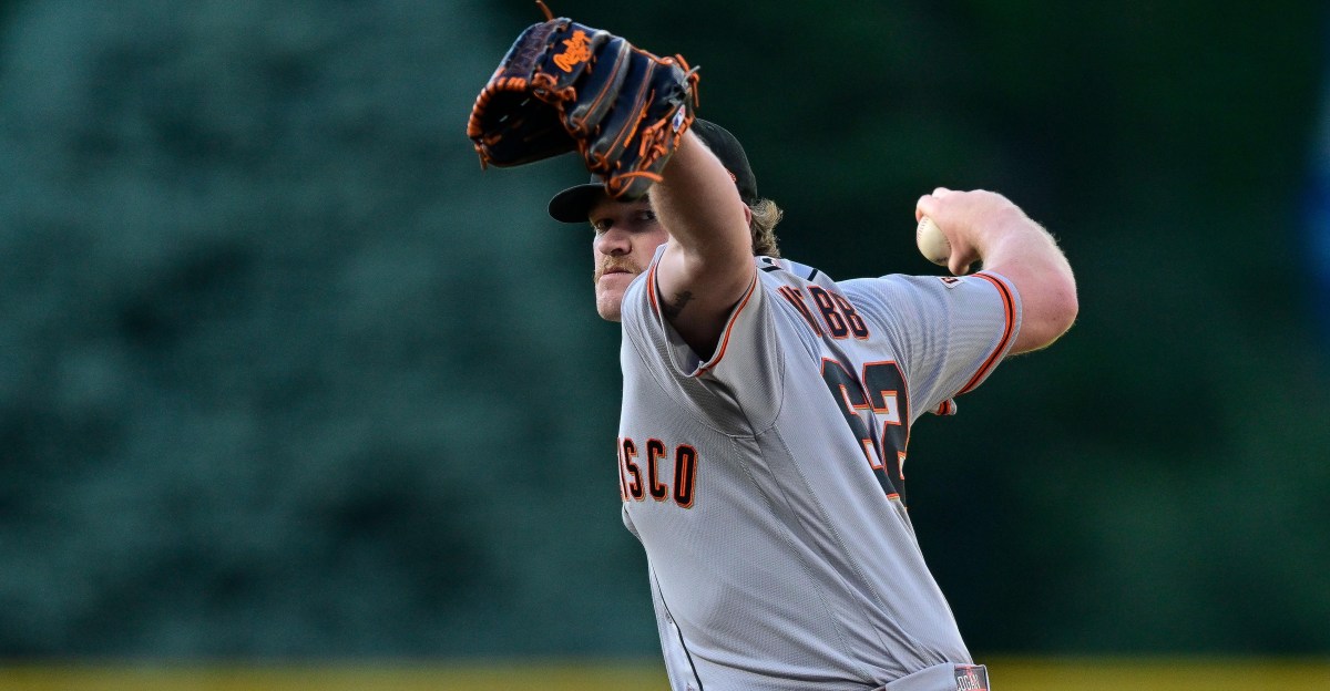 TV station and game info for the Giants vs. the Marlins, featuring Logan Webb vs. Ryan Gusto.
