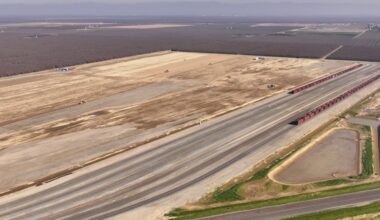 a railhead facility with tracks in kern county, california