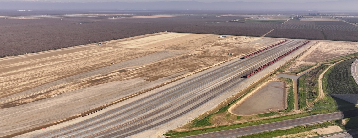 a railhead facility with tracks in kern county, california