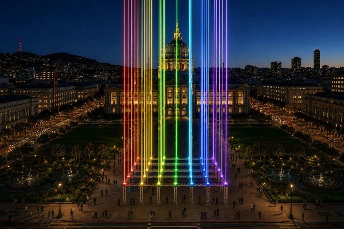 San Francisco's sky will glow with 49 colored beams for two weeks. Here's why