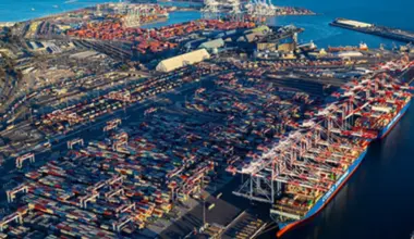 Port of Long Beach clean air equipment and container terminal