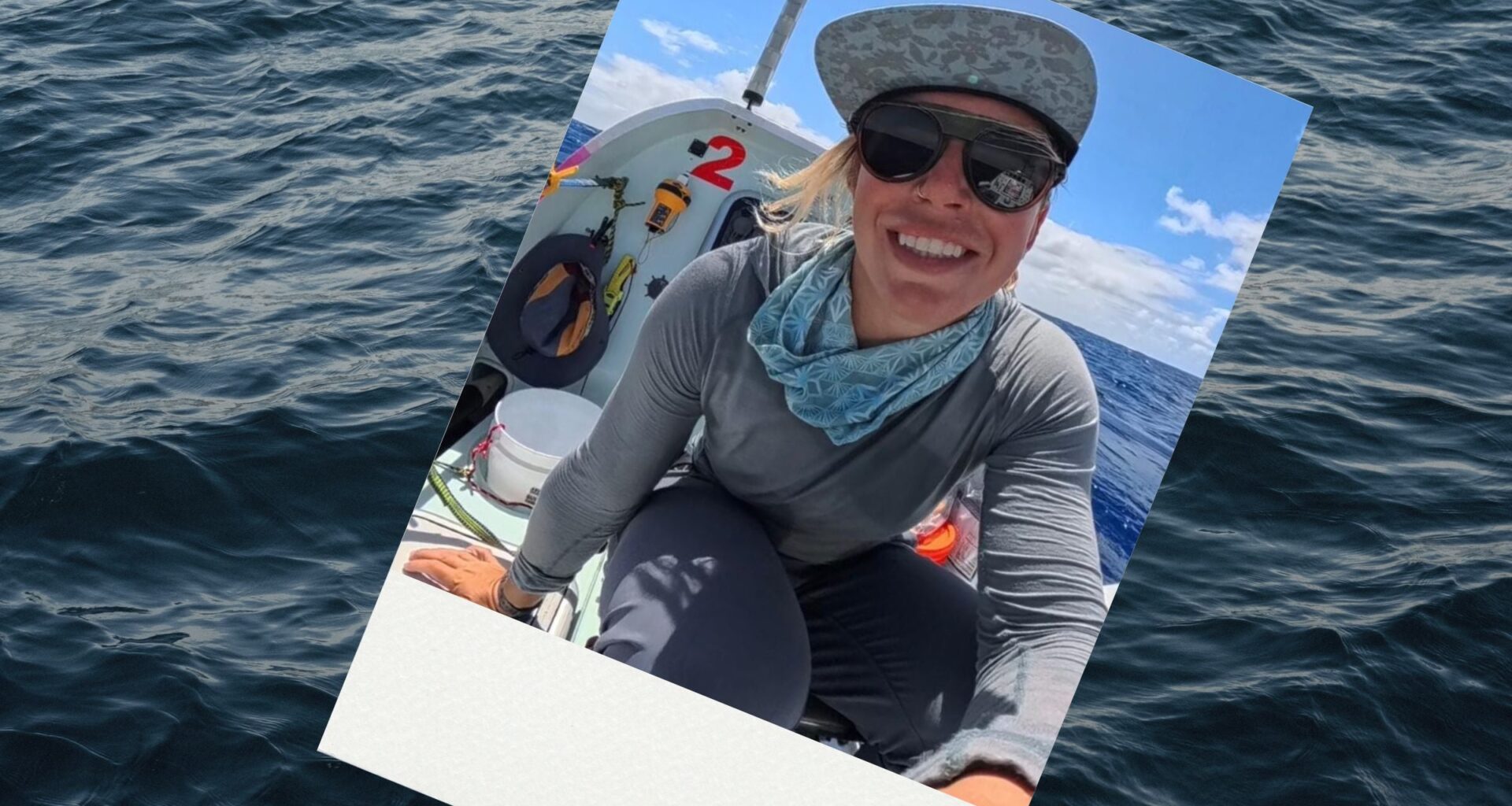 Kelsey Pfendler's selfie on her boat
