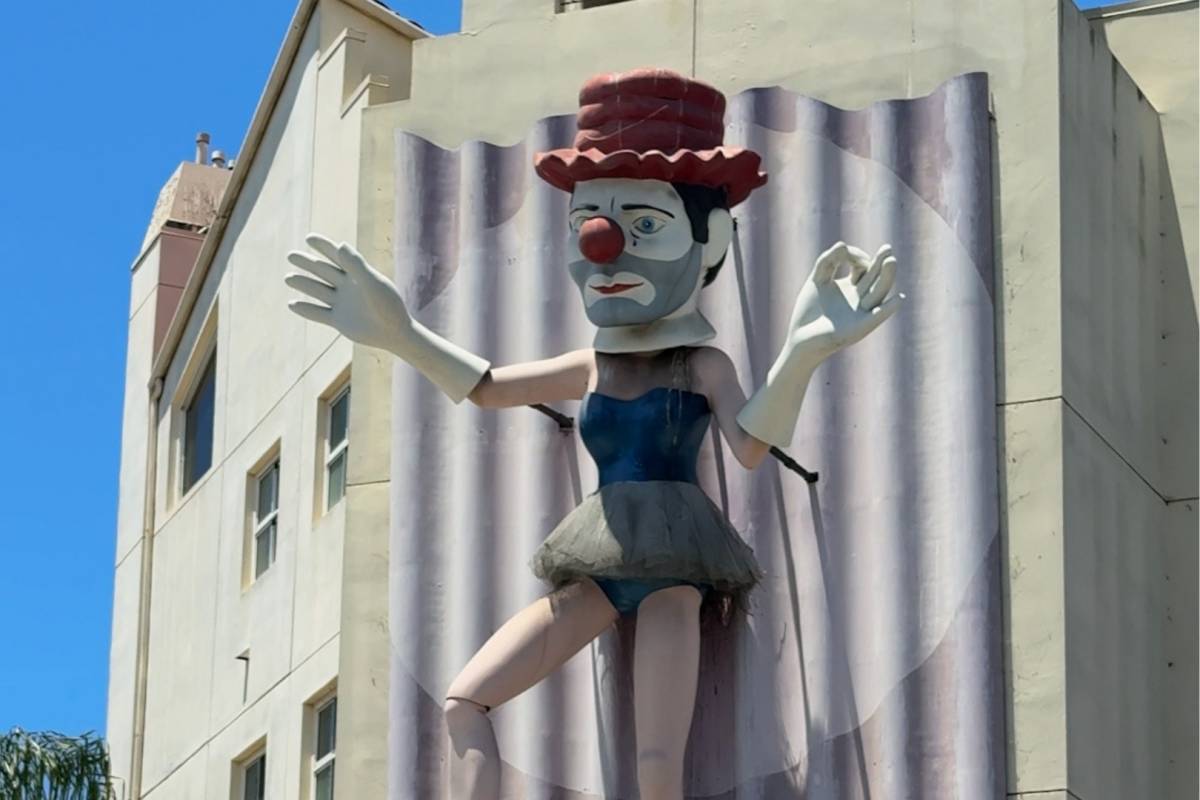 L.A.'s 30-foot Ballerina Clown sculpture isn't going anywhere when the CVS underneath officially closes this July