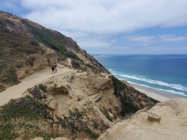 A network of trails connects the Torrey Pines Gliderport to Black's Beach in La Jolla, 300 feet below. (Ashley Mackin-Solomon)