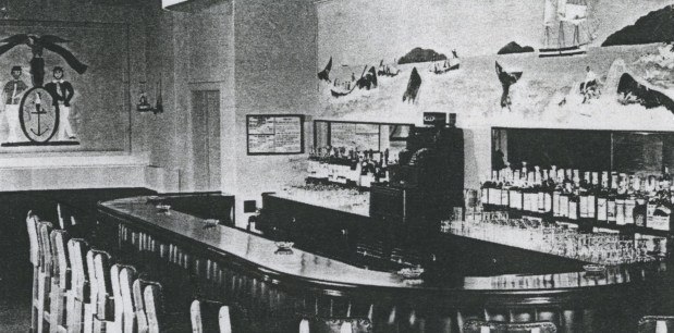 An undated photo shows the La Valencia Hotel's Whaling Bar in its early days. (La Jolla Historical Society)