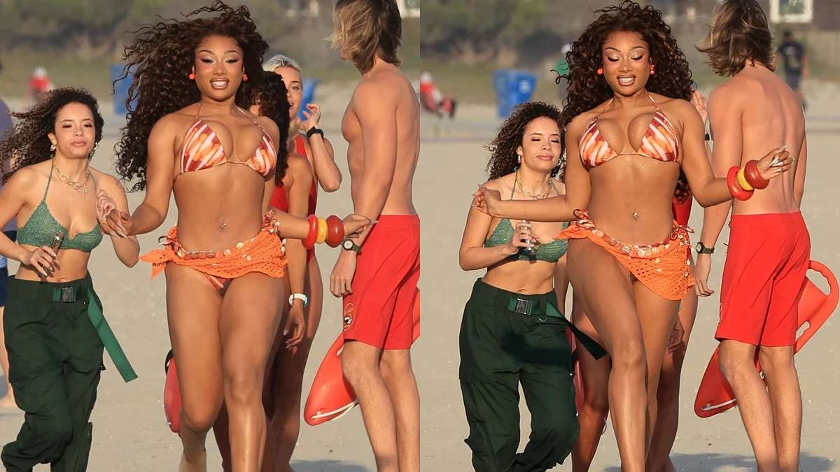 Megan Thee Stallion Films Iconic 'Baywatch' Beach Run for Fox Reboot in Long Beach - Just Jared - Celebrity News and Gossip