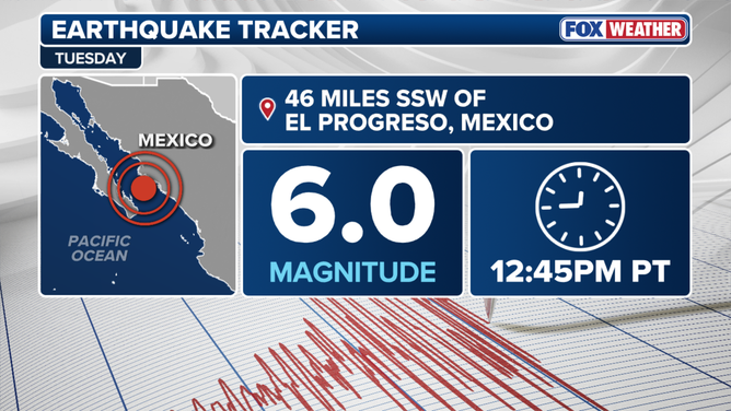 Magnitude 6.0 earthquake hits Mexico. 