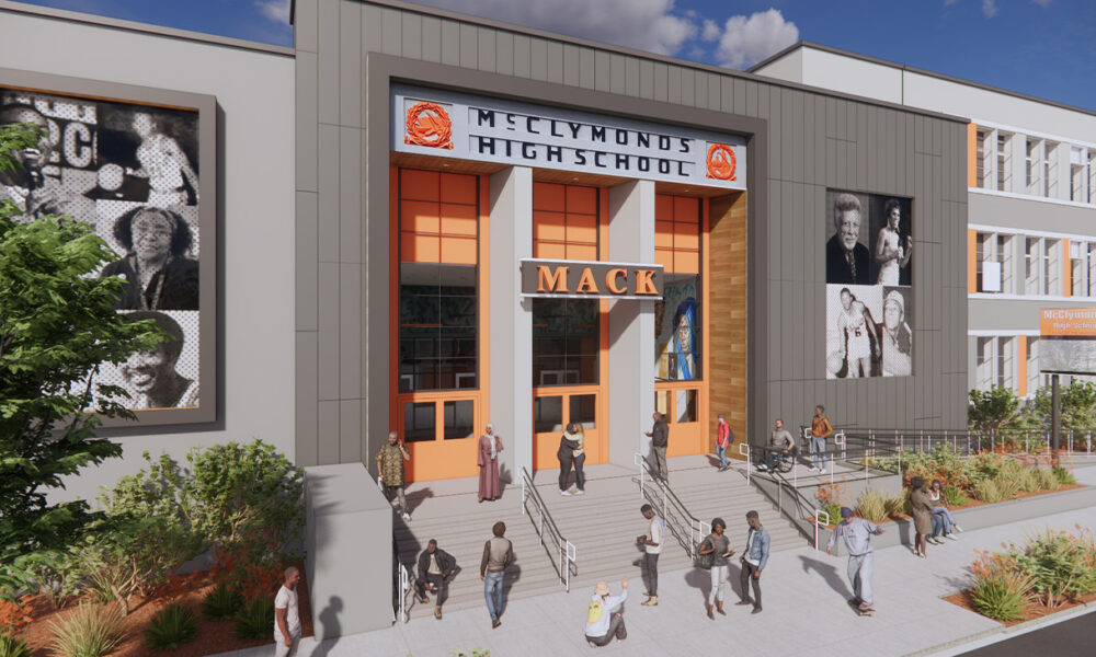 Renderings of McClymond High School renovation. Courtesy image.