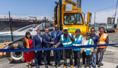 California State Transportation Agency Secretary visited the Port of Long Beach to review progress made under a record-setting state grant.