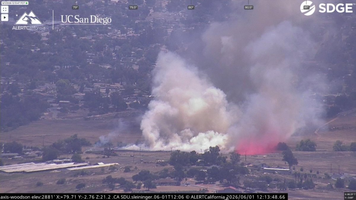 Air attack underway on brush fire burning in Ramona – NBC 7 San Diego