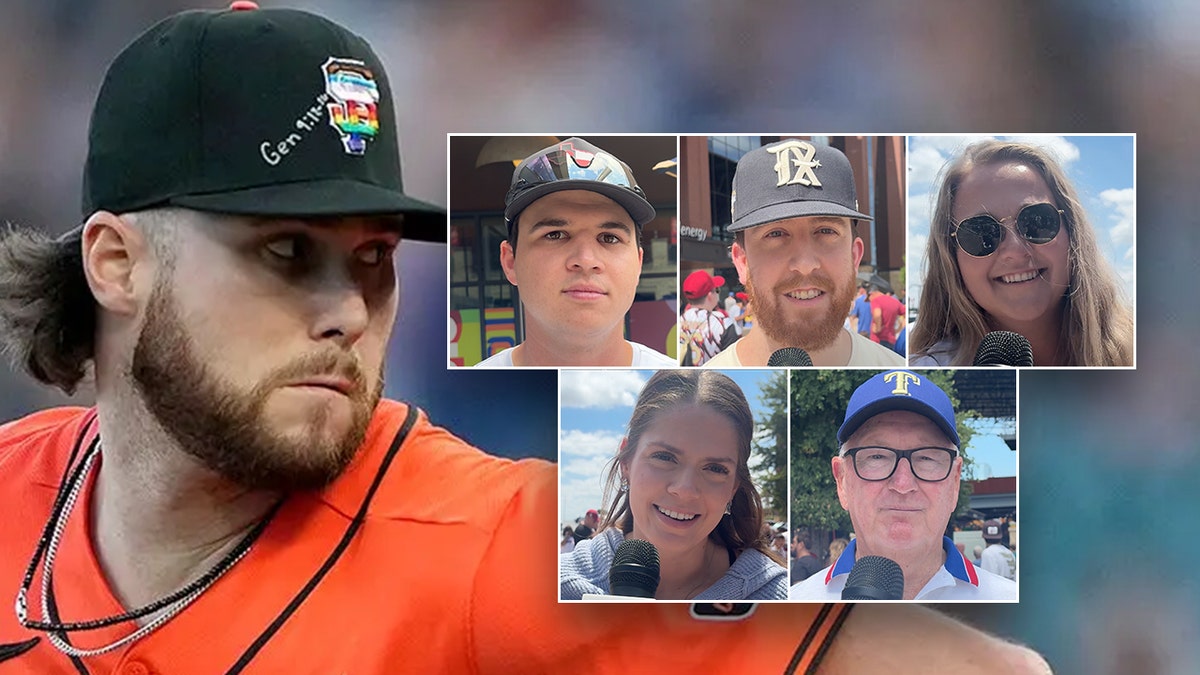 San Francisco Giants player and Texas Rangers fans