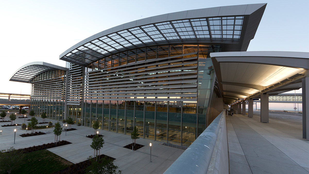 Exterior view of Sacramento International Airport in Sacramento, California