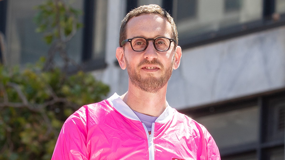 California state Sen. Scott Wiener walking in the San Francisco Pride Parade.