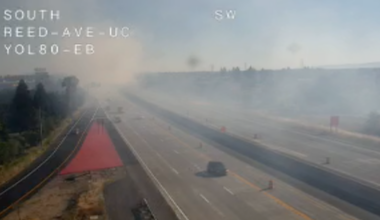Grass fire shuts down westbound I-80 in West Sacramento
