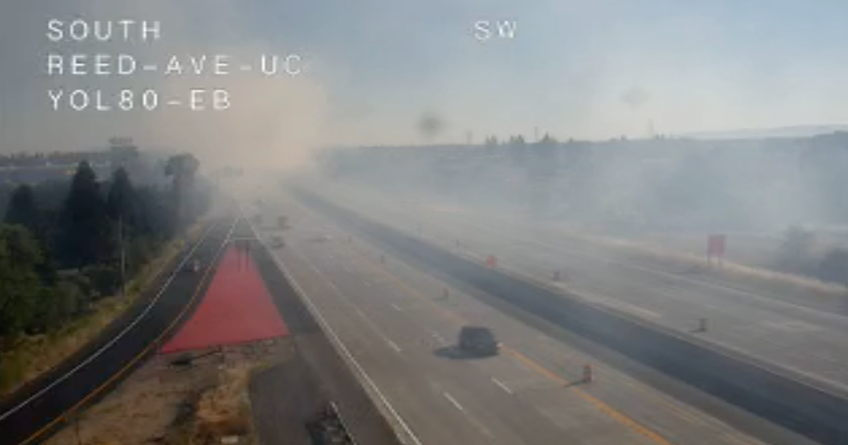 Grass fire shuts down westbound I-80 in West Sacramento