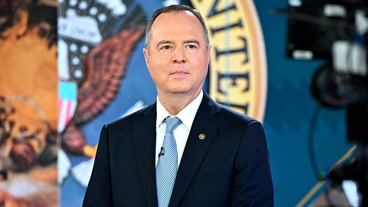 Sen. Adam Schiff speaking on Meet the Press in Washington D.C.