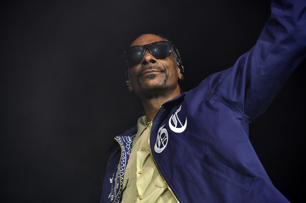 Snoop Dogg performing at the grand opening of the Long Beach Amphitheater.