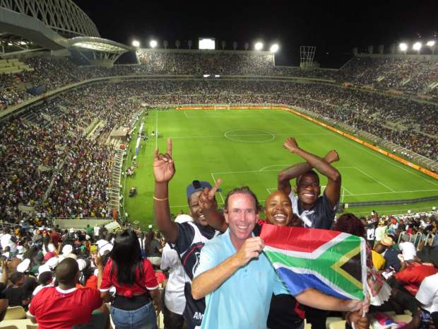 Tierrasanta resident Joe Connor attends a soccer match between South Africa and Lesotho. (Photo courtesy of Joe Connor)