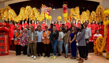 Speakers and guests at the annual ‘Stop the Hate Symposium posed with Oakland Chinatown Improvement Council ambassadors. Photo by Marcus Calloway.