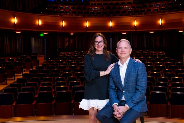 At the La Jolla Music Society in San Diego, CA, on Tuesday, May 13, 2025, Todd Schultz, President & CEO, La Jolla Music Society and Leah Rosenthal, Artistic Director, La Music Society. (Nelvin C. Cepeda / The San Diego Union-Tribune)