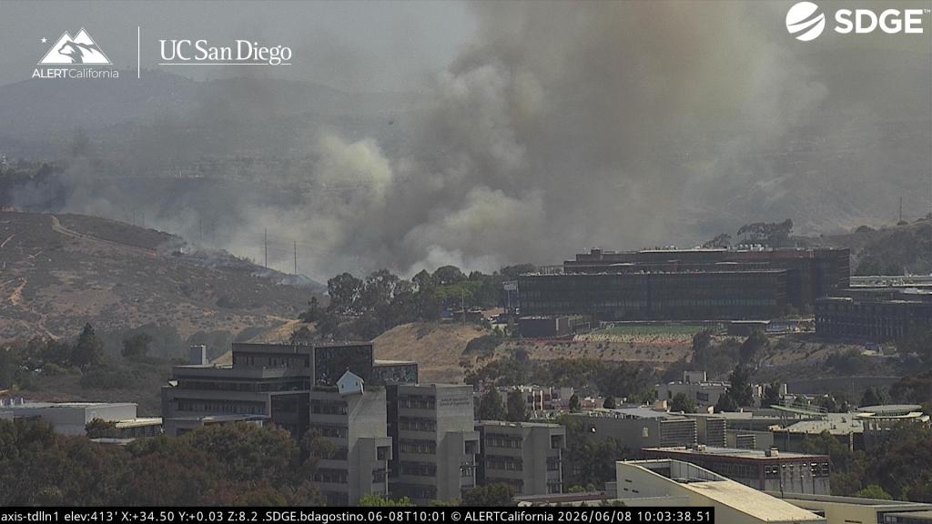 Crews battling brush fire north of Sorrento Valley