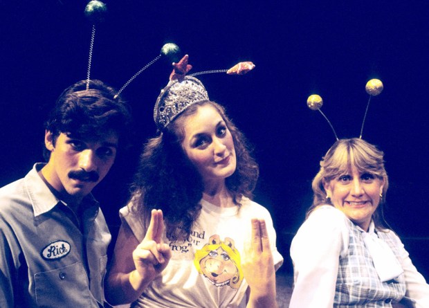 Ruck Rutti, left, Deborah Gilmour Smyth and Kerry Meads in Lamb's Players Theatre's 1982 production of "Godspell." (Lamb's Players Theatre)