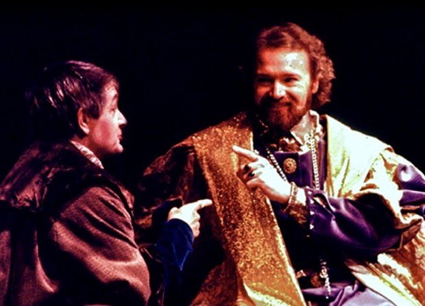 Michael Harvey, left, and Robert Smith in Lamb's Players Theatre's 1987 production of "A Man for All Seasons," directed by Deborah Gilmour Smyth in her directorial debut. (Lamb's Players Theatre)