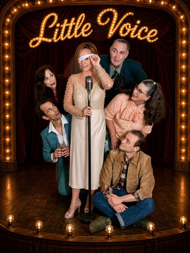 The cast of Backyard Renaissance Theatre's "The Rise and Fall of Little Voice," from left, Francis Gercke, Jessica John, Megan Carmitchel, Daren Scott, Teri Brown and Layth Haddad. (Backyard Renaissance Theatre)