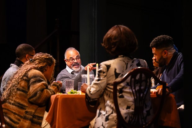 Cornell Womack, center, as Solomon "Sonny" Jasper in La Jolla Playhouse's production of "Purpose." (Rich Soublet II)