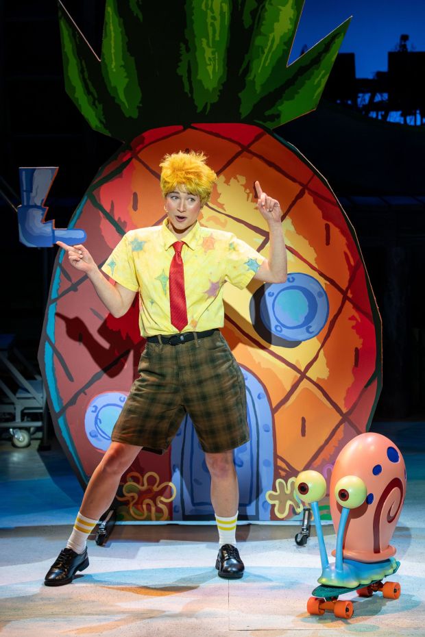 Bailey Lee plays the title role in Cygnet Theatre's "The SpongeBob Musical." (Karli Cadel)