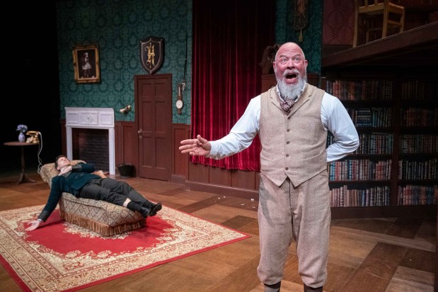 Bryan Banville, left, and Mike Sears in Lamb's Players Theatre's production of "The Play That Goes Wrong." (JT MacMillan)