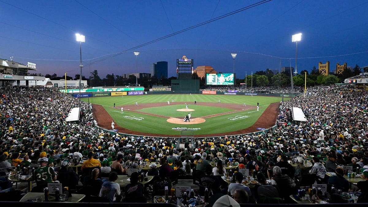 A general view of Sutter Health Park during a baseball game in Sacramento, California